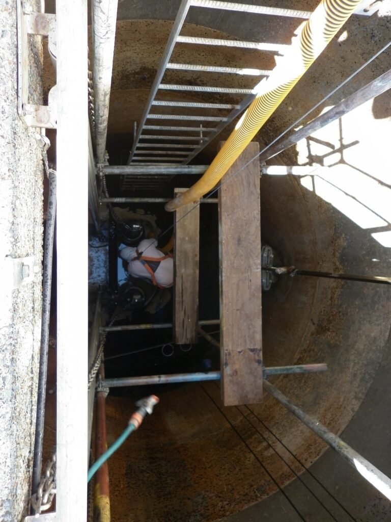 Wet Well with high pressure water preparation ready for GoonaGuard Polymer Modified CAC  